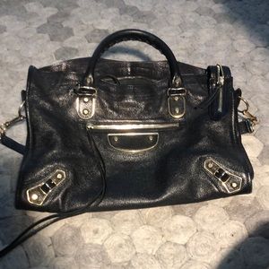 Balenciaga City Bag black and gold.